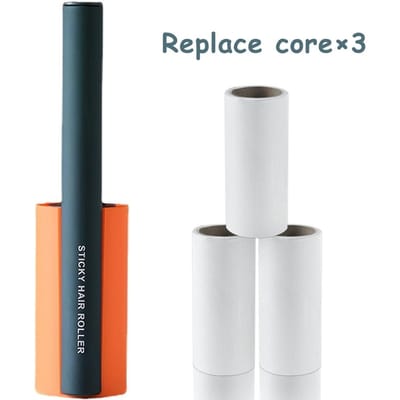Rouleaux Adhésifs pour Poils d'Animaux, Dépoussiéreur Adhésif Amovible pour Vêtements avec Boucle, Boîtier Anti-Poussière, Rouleau Adhésif, Outil Brosse de Nettoyage orange