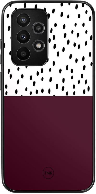 Hoesje geschikt voor Samsung Galaxy A53 - Burgundy dots - Blauw - TPU case - Marmer - Hardcase zwart telefoonhoesje