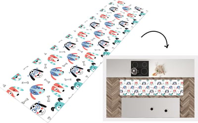 Keukenloper - Loper keuken - Jongens - Patronen - Hond - 200x50 cm - Keukenloper vinyl