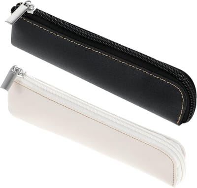 2 stuks kleine etui leer, draagbare pennenetui met ritssluiting, etui pennen voor schrijfwaren en cosmetica, Meerkleurig, Schooltassenset