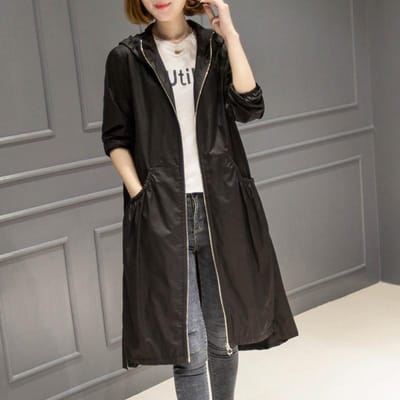Lente Nieuwe Koreaanse Versie van Casual Dames Medium en Lang Knielange Trenchcoat Jas Losse Grote Maat Jas XL gray