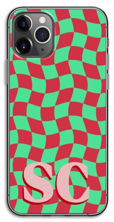 Gepersonaliseerd - Case Company® - Hoesje geschikt voor iPhone 11 Pro hoesje - Grid Monogram - Soft Cover Telefoonhoesje - Bescherming aan alle Kanten en Schermrand