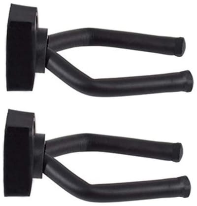 EXCITAT Gitaarhouder - Muurbevestiging - Geschikt voor akoestisch, klassiek, elektrisch, bas en ukelele - 2-pack - Zwart