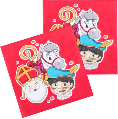 Boland - Set 20 papieren servetten Sinterklaas - Geen thema - Sint & Piet - Pakjesavond
