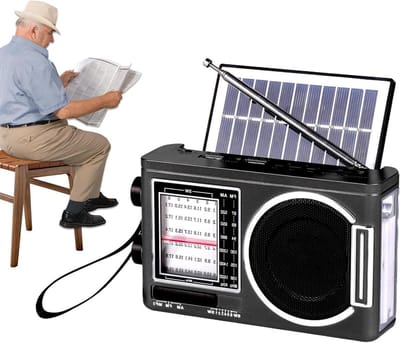 Draagbare Radio - MP3 Speler - Outdoor Activiteiten - Zonne-energie Oplaadbaar - 18.2 x 11.2 x 6.7 cm - Uniek