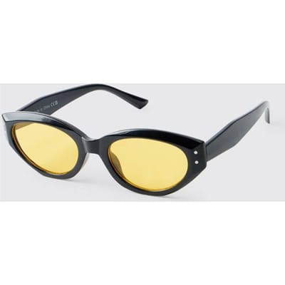 Getinte Ovale Chunky Zonnebril | Black