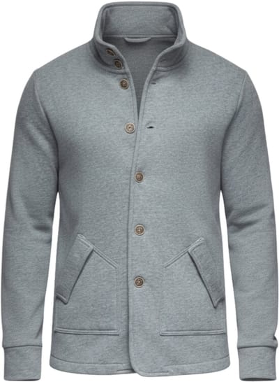 OMBRE Sweater - Regular Fit - Katoen - Lange Mouw Middengrijs Gemêleerd XXL