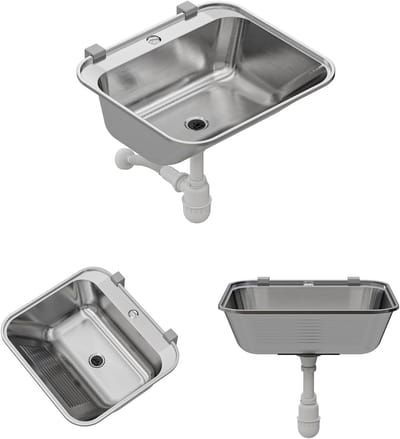 Roestvrijstalen Gootsteen - Wastafel Buiten - Handen Wassen - Binnen en Buiten - XX-Large - Zilver