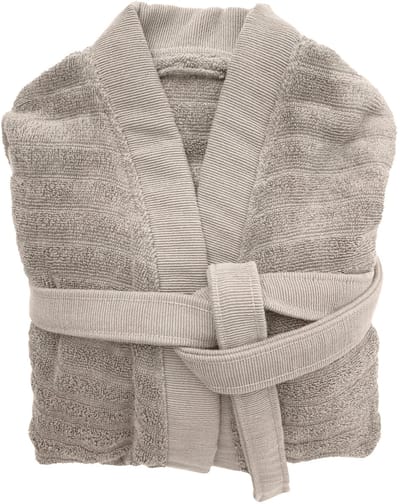 Heckettlane Badjas Katoen Prestige - Taupe - Maat S - Badjas 100% Katoen - Badjas / Kamerjas Dames - Badjas / Kamerjas Heren
