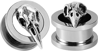 Dailygoods- Roestvrij Staal Oorplugs - 2 Oormeetinstrumenten - Hoogwaardig Materiaal - Fijn Gepolijst - Geschenkdoos - Comfortabel Gebruik - Oorpluggen