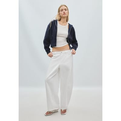 Stradivarius Sweater met capuchon en rits  Marineblauw XS