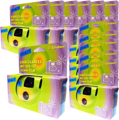Voordeelverpakking 12 Wegwerpcamera's voor Feest en Bruiloft, 27 Opnames p/stuk