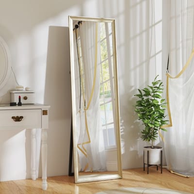 MODFU - Passpiegel - Flexibel Te Plaatsen - Vrijstaand Of Wandmontage - Kunststof - Goud - 160 x 50 cm