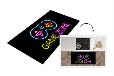 Keukenloper - Loper keuken - Game - Neon - Quote - 120x60 cm - Keukenloper vinyl