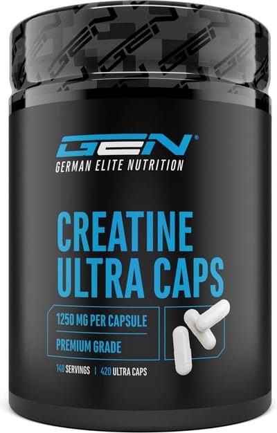 Creatine Ultra Caps - 420 capsules met elk 1250 mg zuiver creatinemonohydraat - Premium: Ultrafijn + Meshfactor van 200 - Hoge dosering