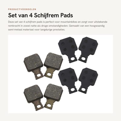 Dailygoods- Schijfrem Hars Pad - 4 Stuks - Vervangende Remblokken - Corrosiebestendige Steunplaat - Hoge Slijtvastheid - Comfortabel Remgevoel