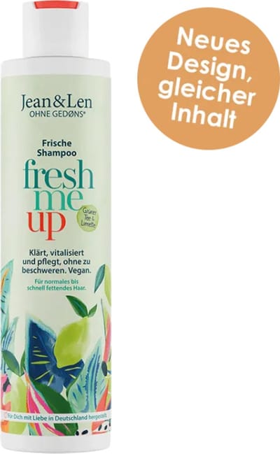 Jean & Len Shampoo met Groene Thee & Limoen 300 ml - vegan, dierproefvrij, zonder siliconen, voor normaal tot vet haar, met aloë vera
