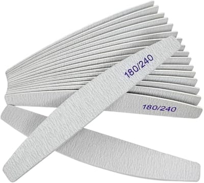 Nagelvijlen Set van 12 - Dubbelzijdig Houten 180/240 Grit voor Professionele Manicure en Pedicure