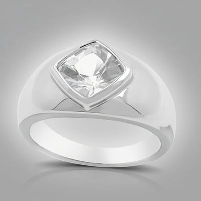 Cavill - Zilveren ring 925 Sterling met 1,386 ct Transparante Danburiet uit Mexico - Antieke Kussenslijpsel - Handgemaakte elegante ring maat 17-20