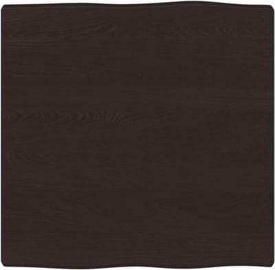 Houten Tafelblad - Blad Vervangen - Tafel Opknappen - Natuurlijke Rand - 60x60 cm - Donkerbruin