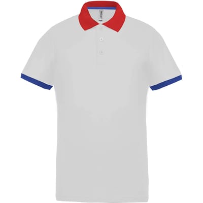 Herensportpolo 'Proact' met korte mouwen White/Sporty Navy - XS