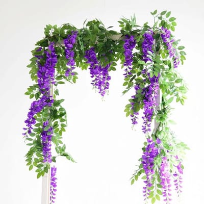 Maison Elara 2x6.5ft Hangende Blauweregen Bloemen Kunstmatige Zijden Slinger voor Feest en Huisdecoratie
