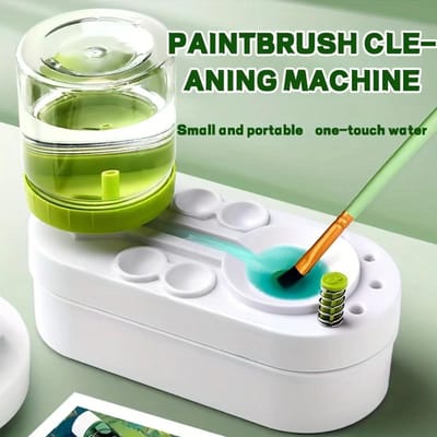 Nettoyeur de Pinceaux Peinture Rinçoir pour Pinceaux Aquarelle avec Nettoyeur de Vidange Tasse à Rincer Distributeur d'Eau de Peinture Nettoyeur de Pinceaux Peinture à l'Huile
