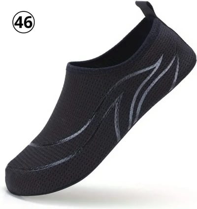 Nivard Waterschoenen Voor Kinderen & Volwassenen - Aqua Shoes - Aquaschoenen - Afzwemschoenen - Zwemles Schoenen - Zwart - Maat 46