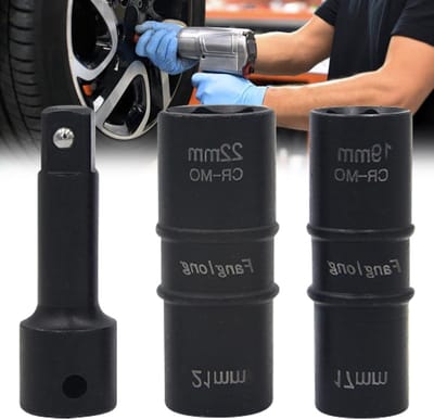 Set van 3 Dubbele Hoofd Slagmoersleutels, 1/2 Inch, Voor Wielmoeren 17 x 19mm & 21 x 22mm, Ideaal voor Auto-onderhoud en Klussen