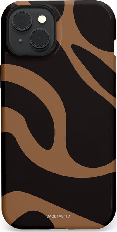 Casetastic Hoesje Geschikt voor Apple iPhone 15 Plus Magsafe - Stijlvolle Beschermende Duo-layer Case - Chocolade Golven