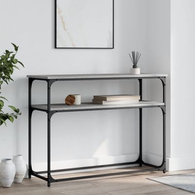 vidaXL - Wandtafel - 100x35,5x75 - cm - bewerkt - hout - grijs - sonoma - eikenkleurig