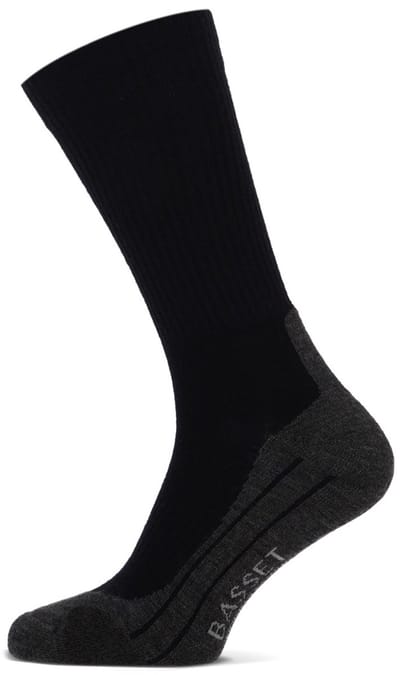 Basset Outdoor “ Merino Wol Sokken - Warme Wandel Sokken - Maat 39/42 - Zwart