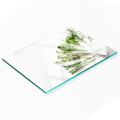 Keuken serveerplank van gehard glas met kruidenafbeeldingen 80x52 cm