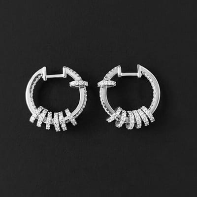 Boucles d'oreilles en argent sterling Ag925 Mode européenne et américaine Tempérament féminin All-match Smart Luxury Brand Monaco Jewelry gray
