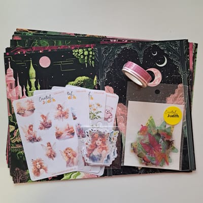Wicked journal set - stickers - papier - thema fantasy princess - bullet journal stickers- washi tape - transparante stickers - scrapbook - knutsel bundel - hobbypakket - volwassenen en kinderen