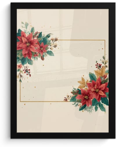 Poster in lijst - Fotolijst 30x40 cm - Posters - Kerst - Pointia - Omlijsting - Kleurrijk - Posterlijst zwart - Decoratie - Wanddecoratie woonkamer - Muurdecoratie slaapkamer - Kerstversiering - Kerstdecoratie voor binnen - Kerstmis