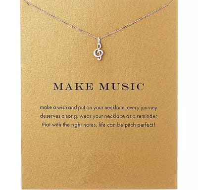 Akyol - Muziek Ketting - Make music - Music - Muziek collier - Muziek - Instrument - cadeau voor muziek leraar - conservatorium - muziek ketting - ketting met noot - ketting voor vriendin - Leuk kado voor iemand die van muziek houd