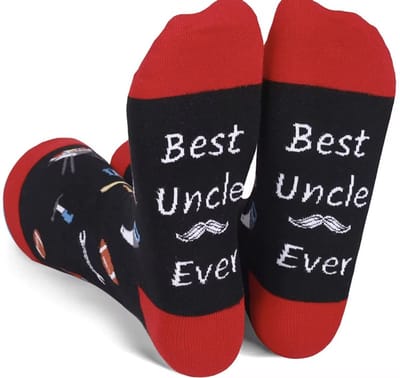 SilverAndCoco® - Beste Oom Sokken / Gekke Vrolijke Foute Kleding / Leuke Grappige Dikke Warme Mannen Socks / Verjaardag Geschenk accessoires Sok Outfit Katoen / Mannen Sinterklaas Schoen Kerst Cadeau met Tekst - Best Uncle