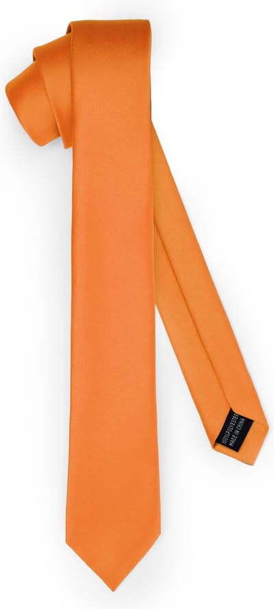Ladeheid Smal Stropdas - Stropdassen voor heren - Lengte: 150 cm, Breedte: 5 cm - Oranje - LA-EA-TMM-5