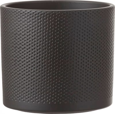 Mica Decorations Bloempot - antraciet - relief - keramiek - D28 x H26 cm - plantenpotten binnen