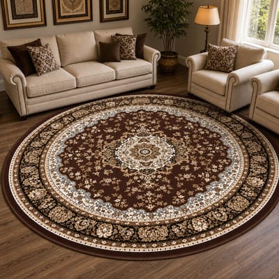 Muratap Nain klassiek rond vintage oosters vloerkleed medaillon 200 cm rond