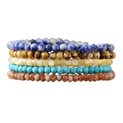 Marama - wikkel armband Summer Love - ketting - edelstenen - damesarmband - blauw