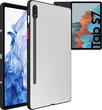 Hoesje geschikt voor Samsung Galaxy Tab S7 Hoes Transparant Schokbestendig Stevig Achterkant