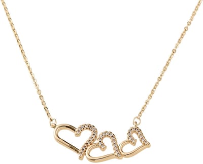 Decopatent - Halsketting Ketting Dames 3 Harten Verbonden - Verbonden Familie Hart - Schakelketting Verstelbaar van 40 tot 45 Cm - Nikkelvrij - Kettingen met bedel hanger vrouw - Elegant Cadeau - Goudkleurig