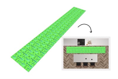 Keukenloper - Loper keuken - Gitaar - Patronen - Groen - 300x50 cm - Keukenloper vinyl