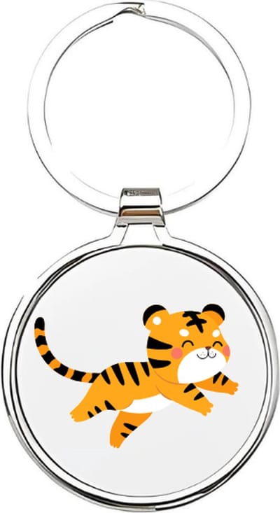 Akyol - Tijger Sleutelhanger - tijger - Dierenliefhebbers - welp - tiger - katachtige - koning van de jungle - leeuw - dier uit de jungle - dierentuindier - cyperse kat - Bengaalse tijger - Sumatraanse tijger - 4 x 7,5 CM