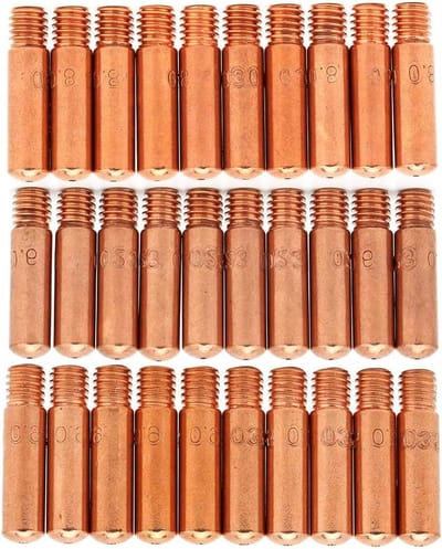 Contacttips Set - Laspistool Onderdelen - Precisie Lassen - Duurzaam Koper - 30 Stuks - Zilverkleurig