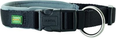 Hunter halsband voor hond neopreen vario plus zwart / grijs 010_60-65 cmx25 mm