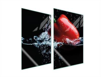 TMK ArtDeko - Serie - Glazen Beschermplaat - 2x35x52 cm - Geharde Glaspanelen