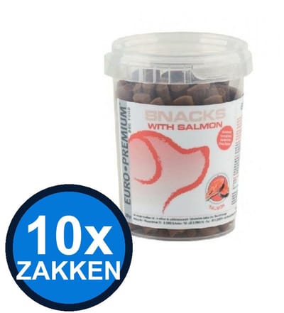 10x Euro-Premium - Snack Zalm - Hondenvoer Snacks - 300 g